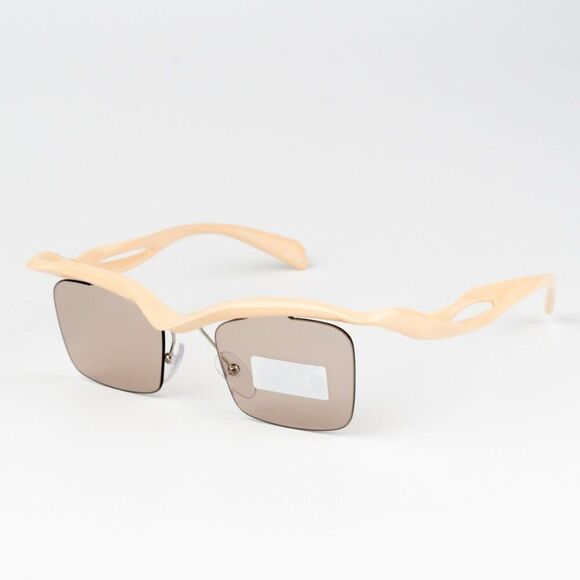 NEW Prada PRA15S 18Q4I2 Peach Light Brown Rectangle Unisex Sunglasses 0PR  A15S - Picture 1 of 12